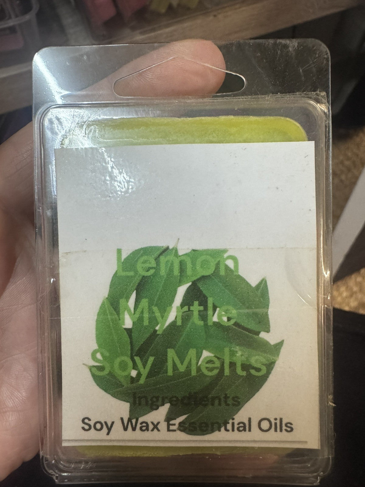 Lemon Myrtle Soy Melts – Handmade Soy Wax Melts 6 Cube Clamshell Pack
