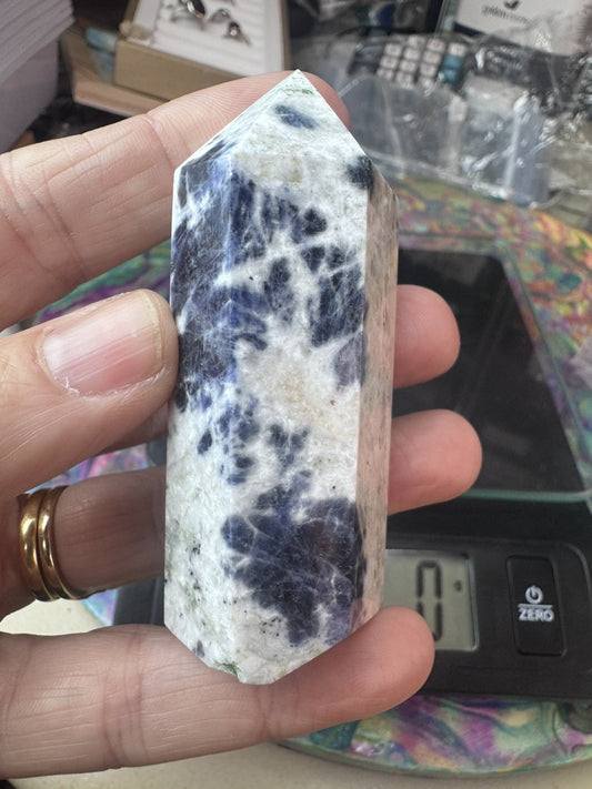 Natural Sodalite Crystal Tower – 88g Polished Stone reiki meditation