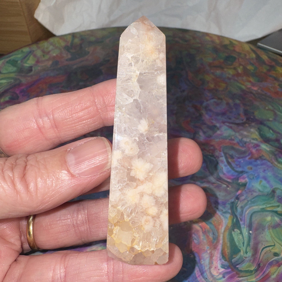 67 gram Flower Agate Crystal Tower