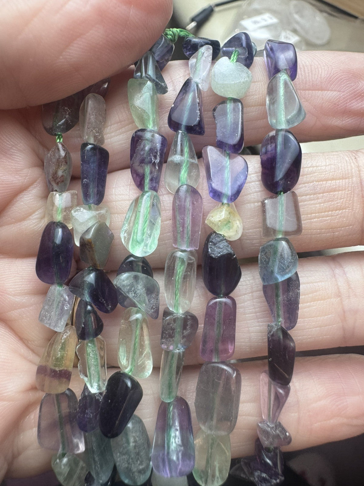 Natural Rainbow Fluorite Gemstone Bead Strand – 16 Inch