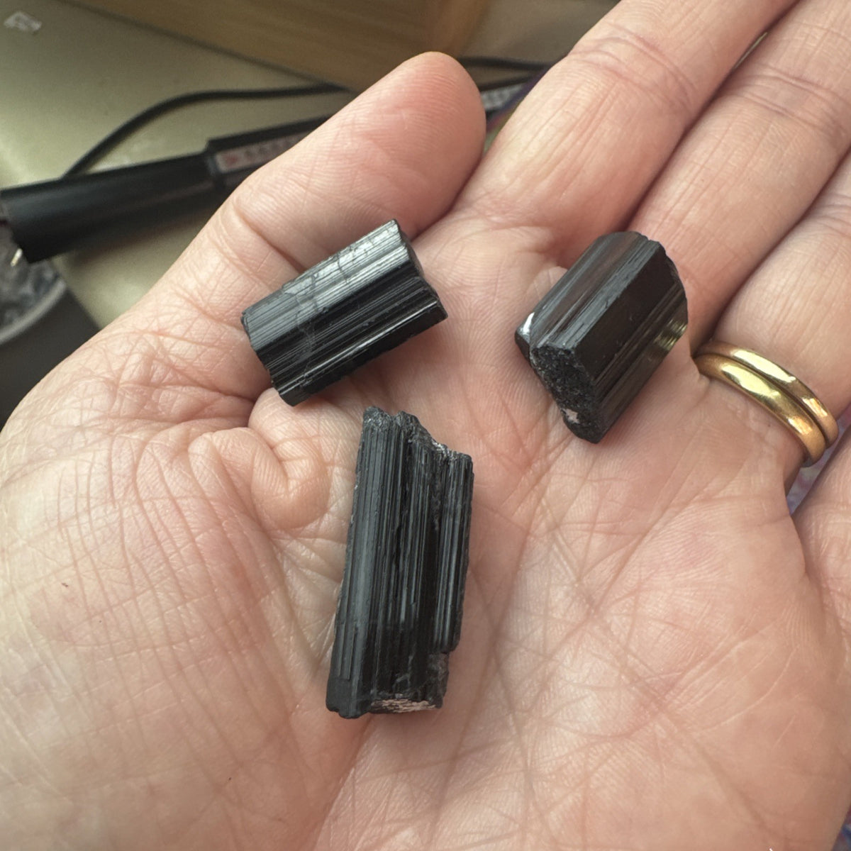 25g Natural Black Tourmaline Rough Lot – 3 Pieces A Grade
