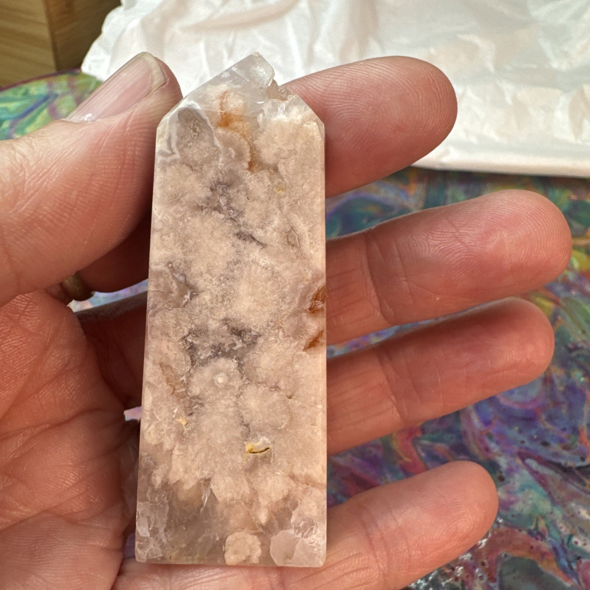66 gram Flower Agate Crystal Tower