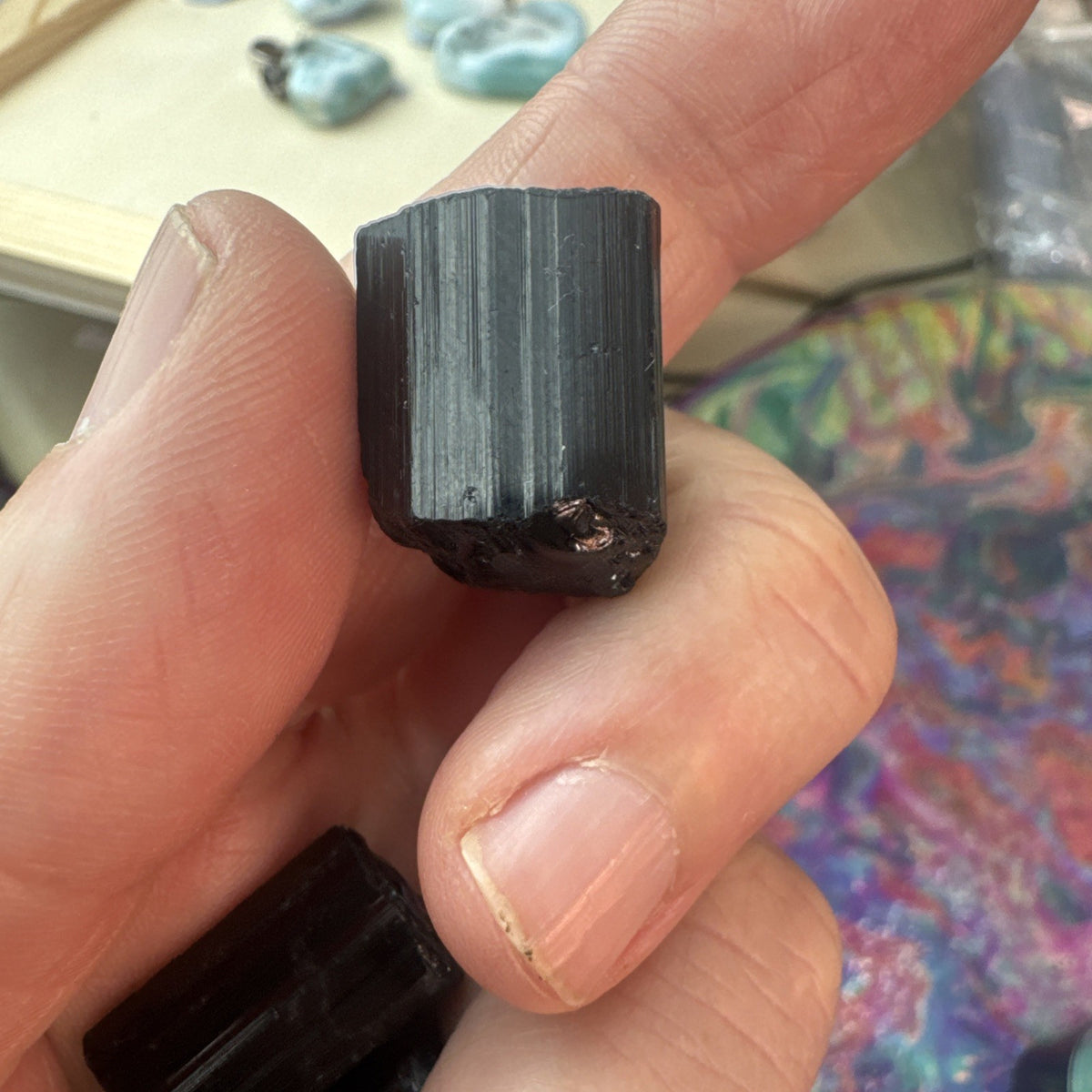 25g Natural Black Tourmaline Rough Lot – 3 Pieces A Grade