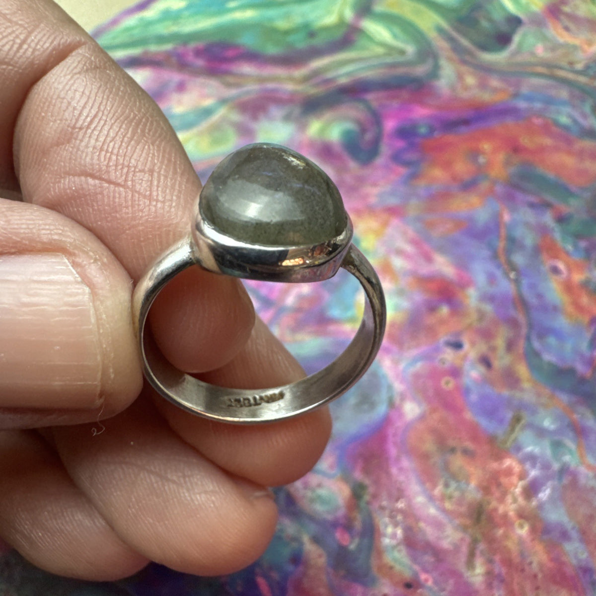 Labradorite 925 Sterling Silver Ring Size P.5 8