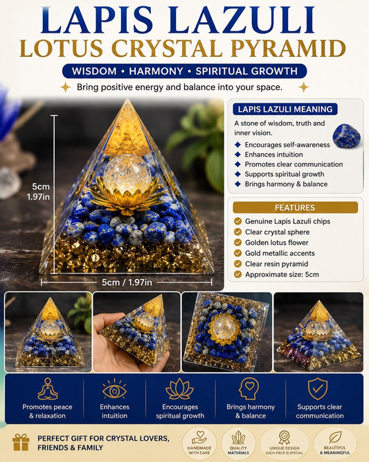 Lapis lazuli Orgonite Pyramid 5cm Healing Protection Confidence Gift Deco