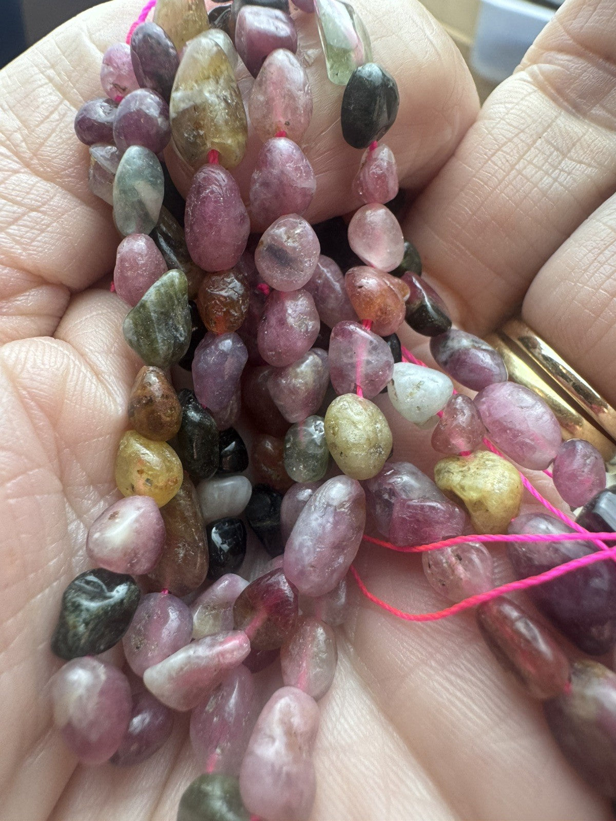 Natural Tourmaline 16-Inch Gemstone Bead Strand