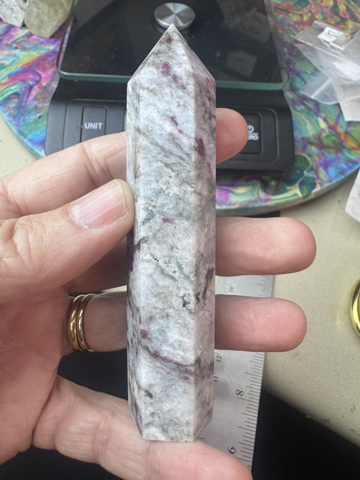 Natural Pink Tourmaline Tower – 94g   Polished Stone reiki meditation