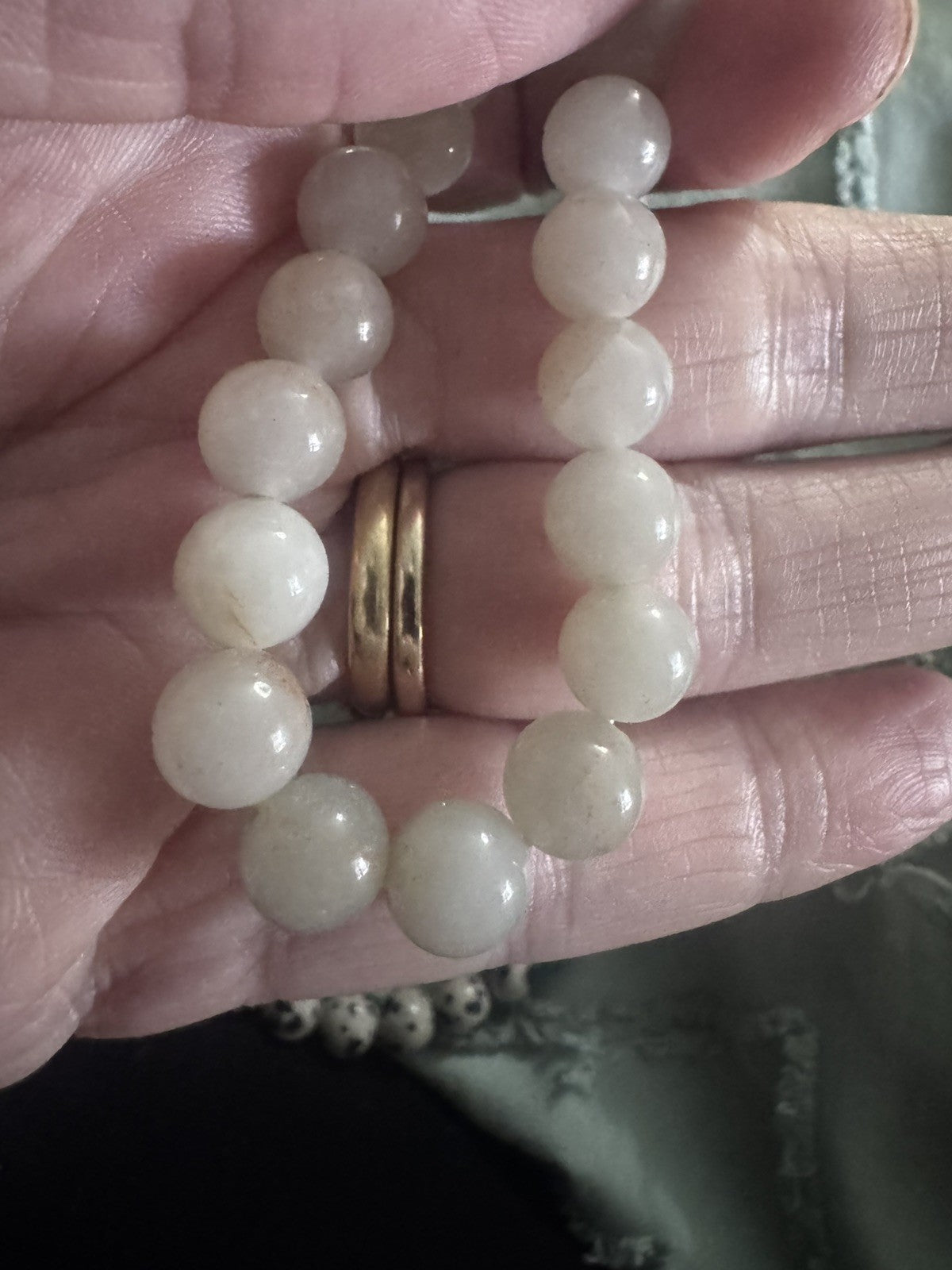 8mm White Jade Bracelet