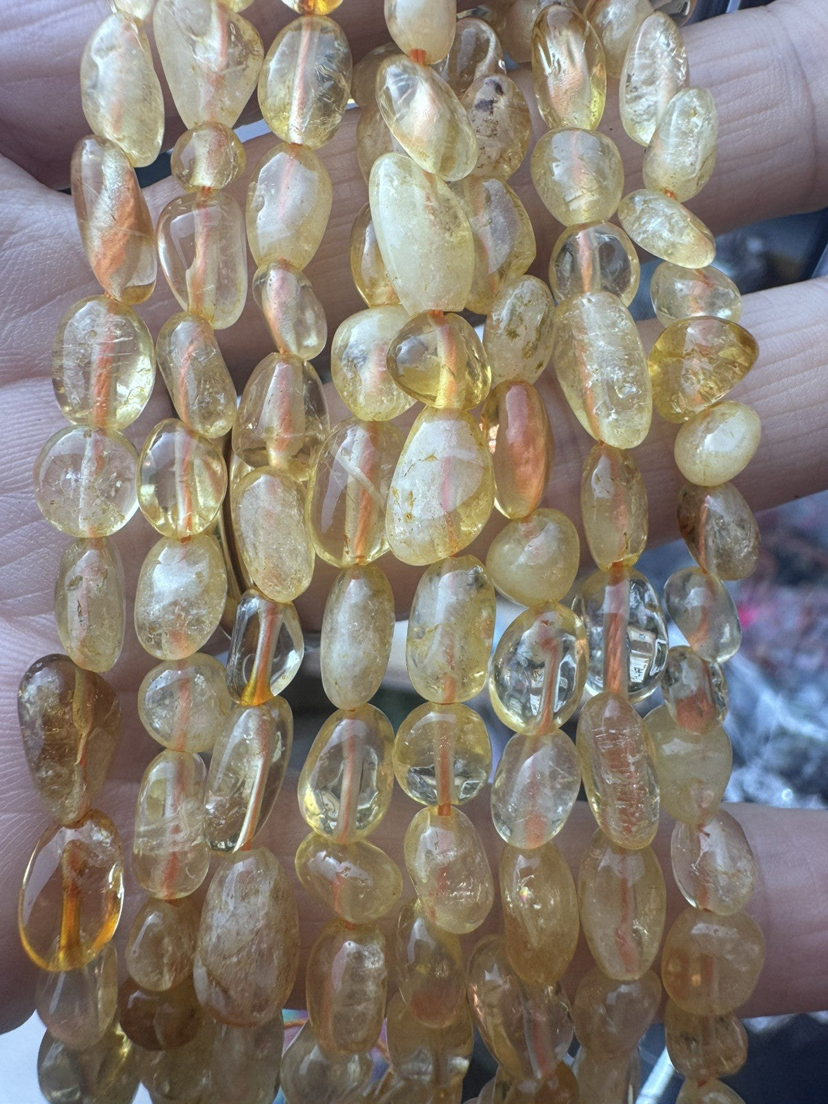 Natural Citrine Gemstone Bead Strand  16 Inch Strand