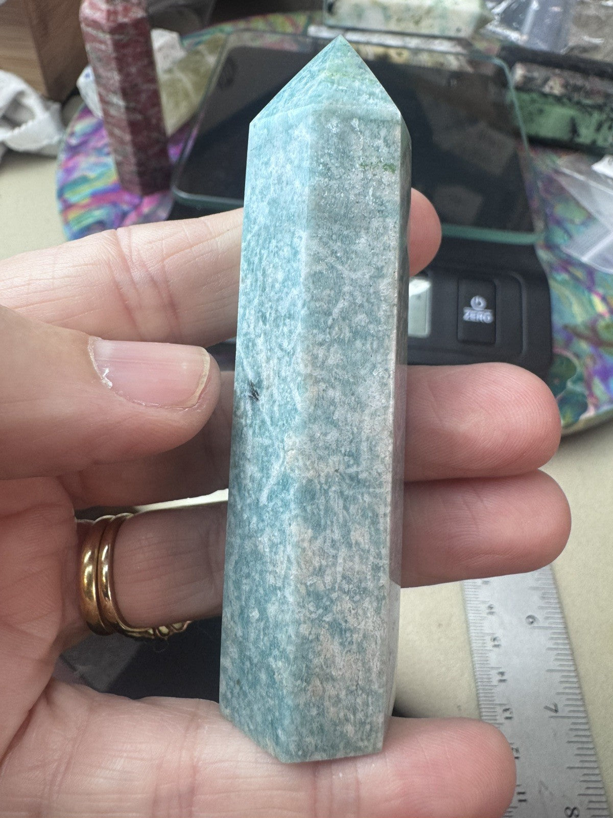 Natural Amazonite Tower – 72g  Natural Polished Stone reiki meditation