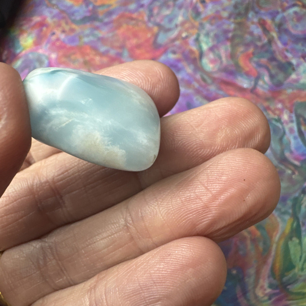 15 Gram 925 Silver Larimar Heart Pendant Handmade In  the Dominican Republic