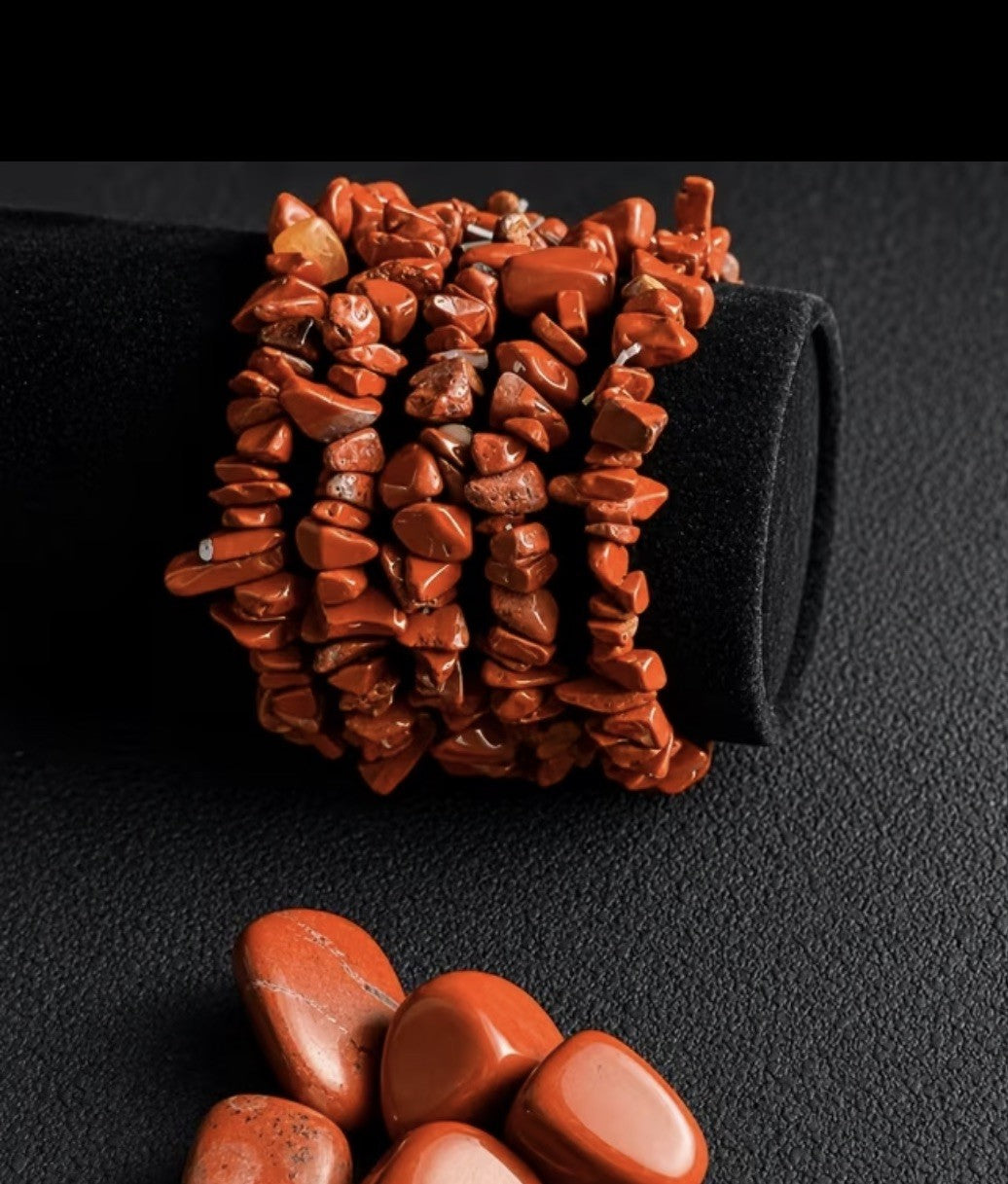 Red Jasper Stretch Crystal Bracelet