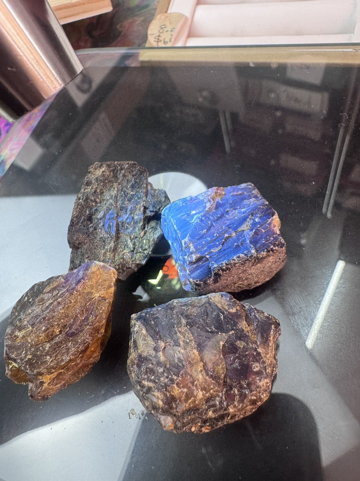 Black Amber 25 grams 4 peices Rough lot