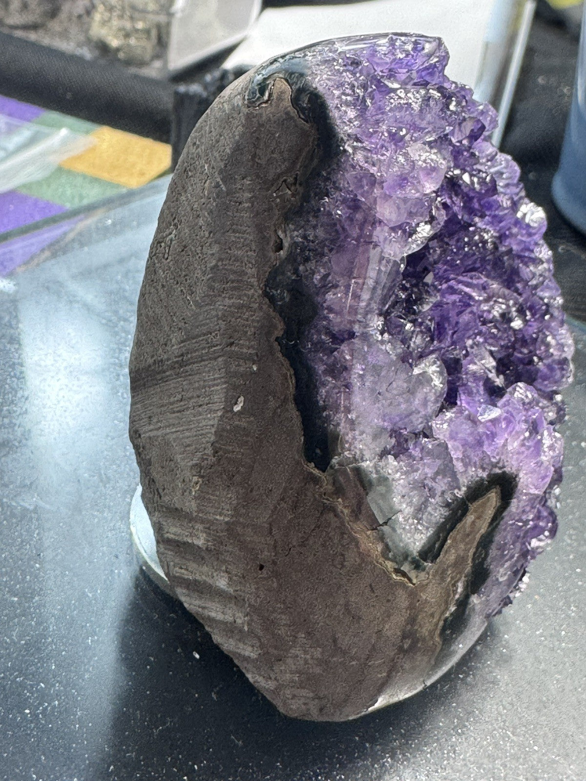 192 gram Natural Amethyst Geode Cluster Quartz Crystal Cave Mineral Specimen
