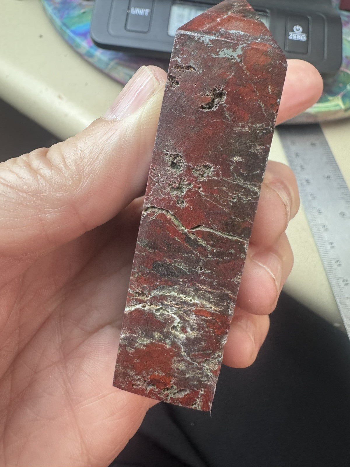 Red Jasper Crystal Tower – 116g Natural Grounding Stone Point   reiki meditation