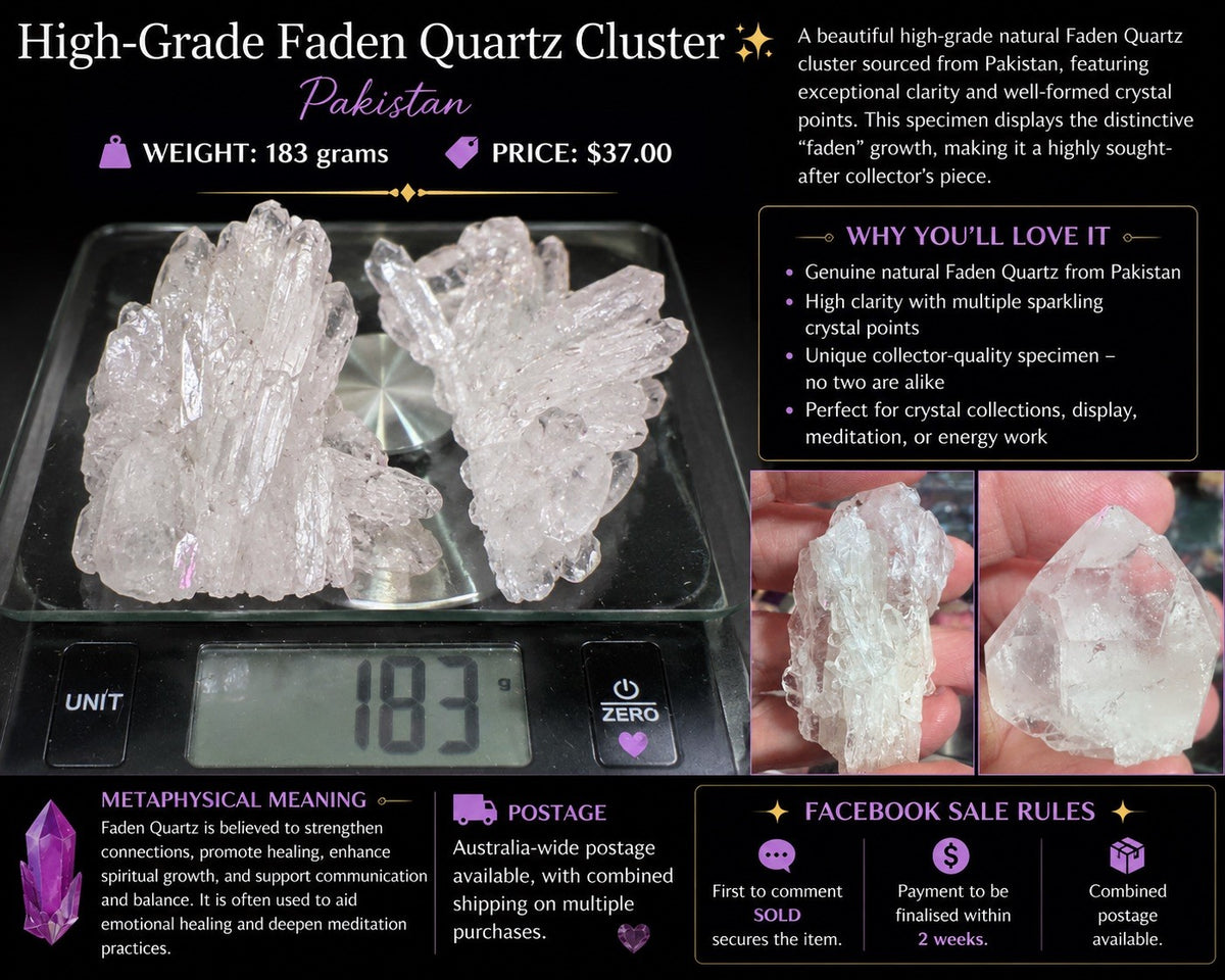182 Grams A Grade faden quartz From Pakistan