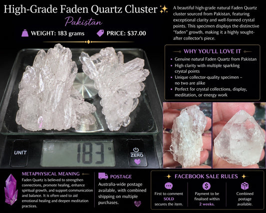 182 Grams A Grade faden quartz From Pakistan