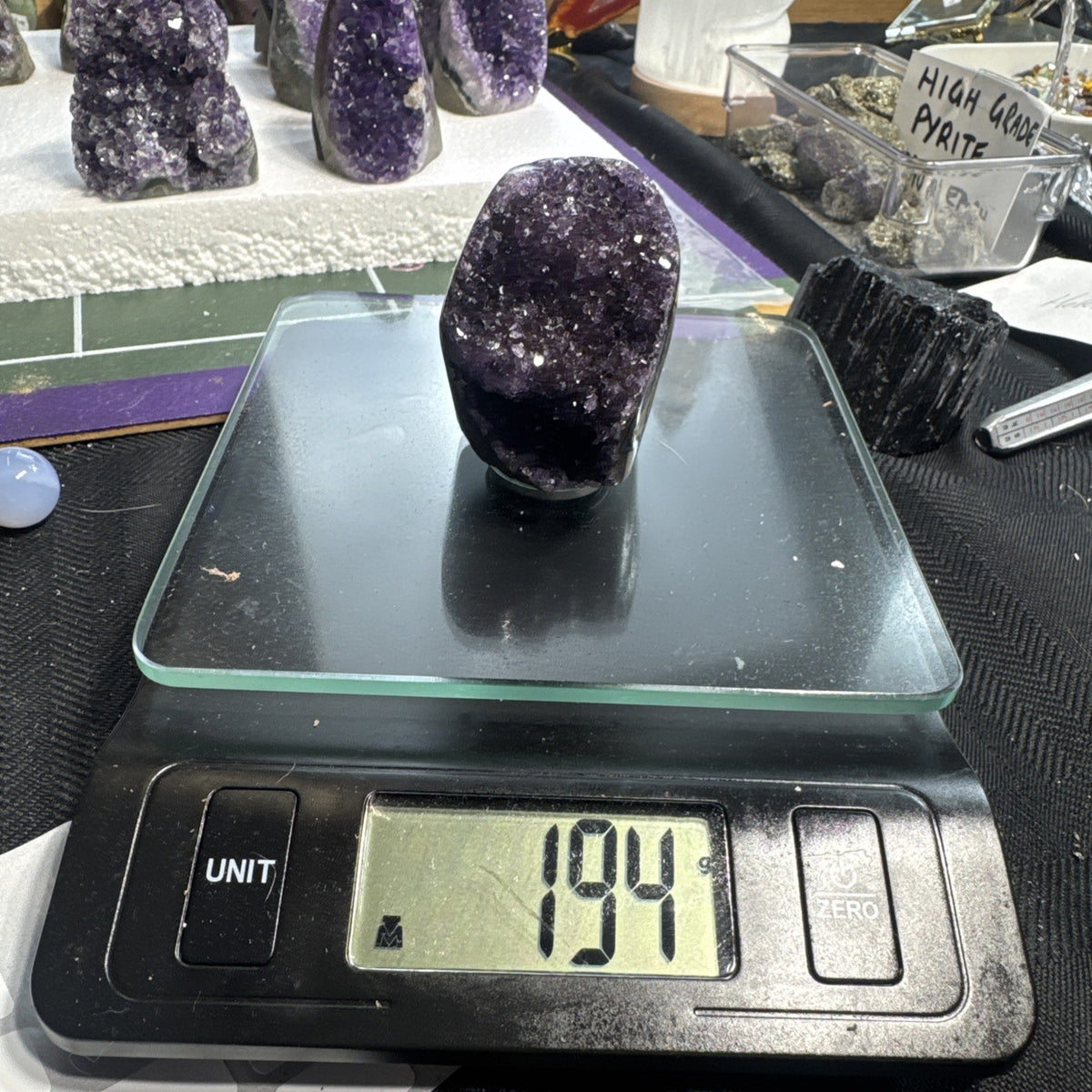 194 gram Natural Amethyst Geode Cluster Quartz Crystal Cave Mineral Specimen