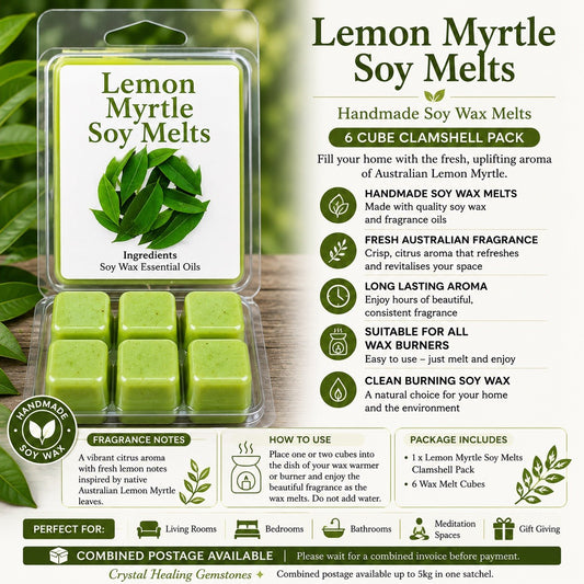 Lemon Myrtle Soy Melts – Handmade Soy Wax Melts 6 Cube Clamshell Pack