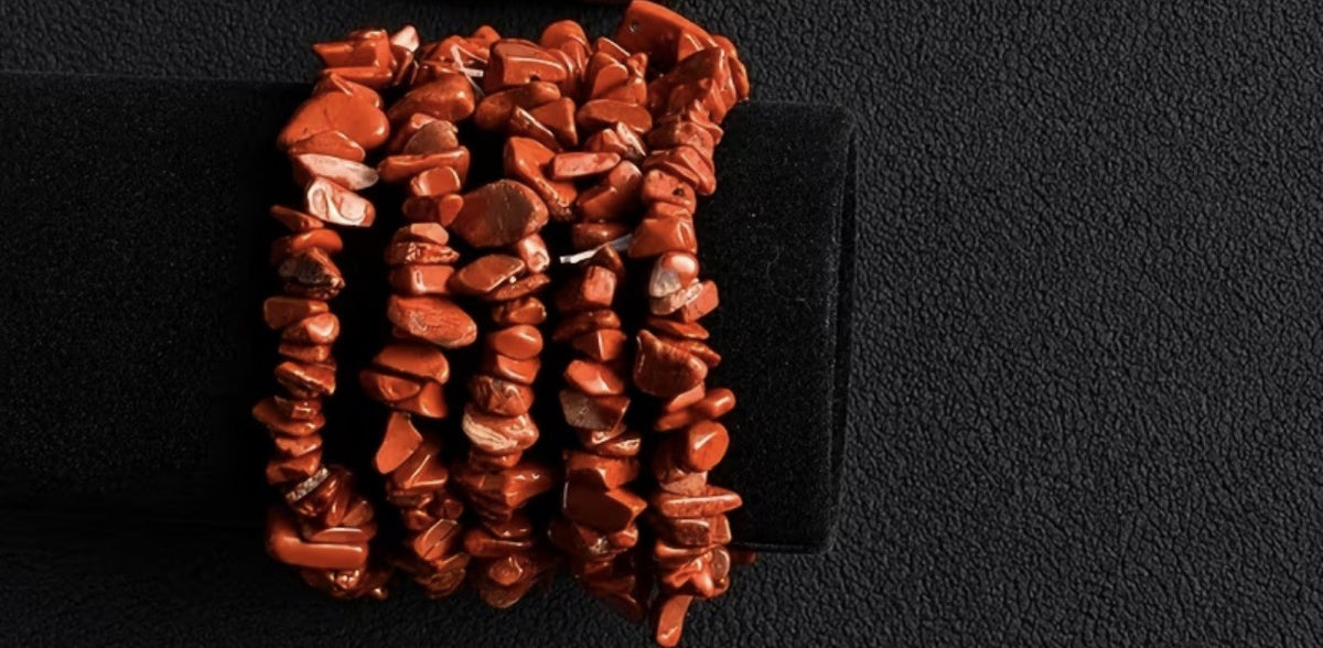 Red Jasper Stretch Crystal Bracelet