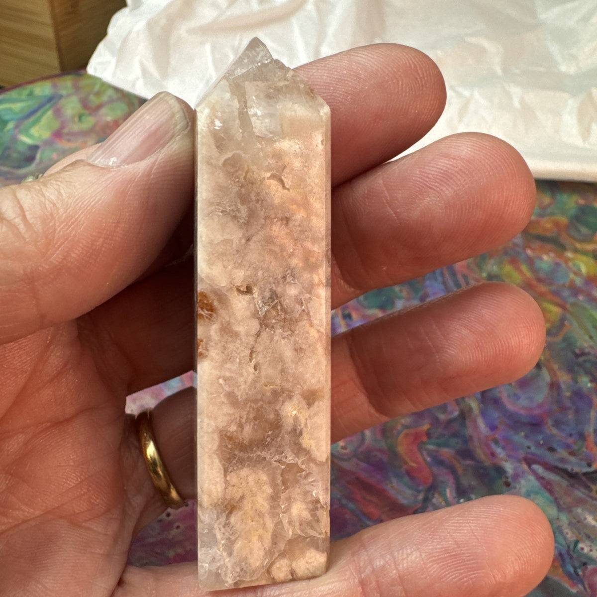 66 gram Flower Agate Crystal Tower