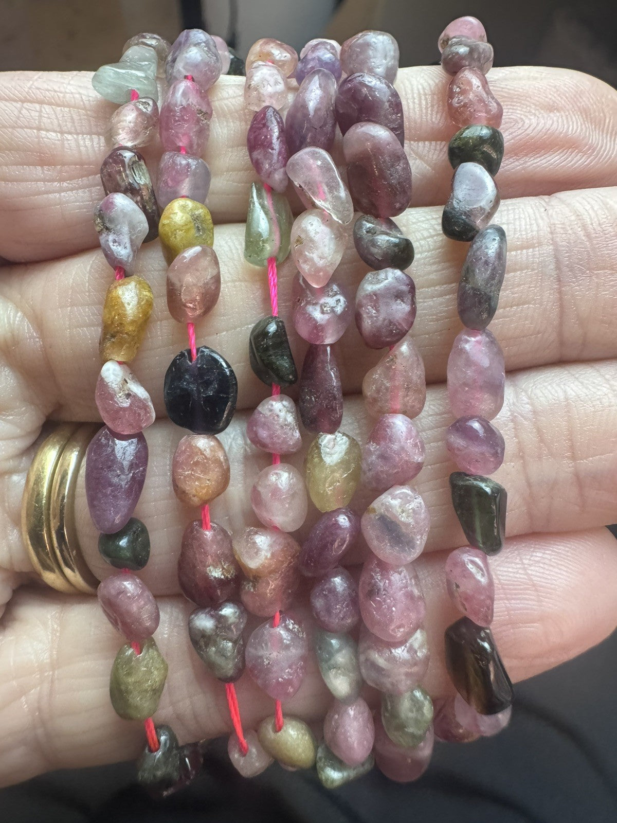 Natural Tourmaline 16-Inch Gemstone Bead Strand