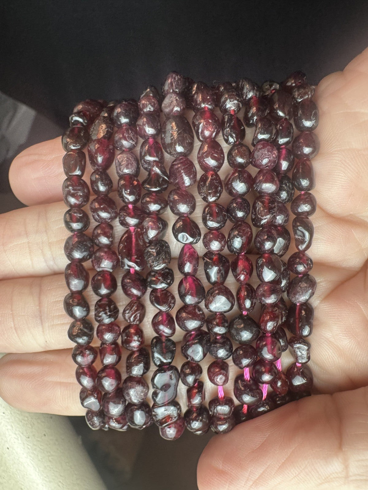 Natural Garnet Tumble Bead Strand – 16 Inch