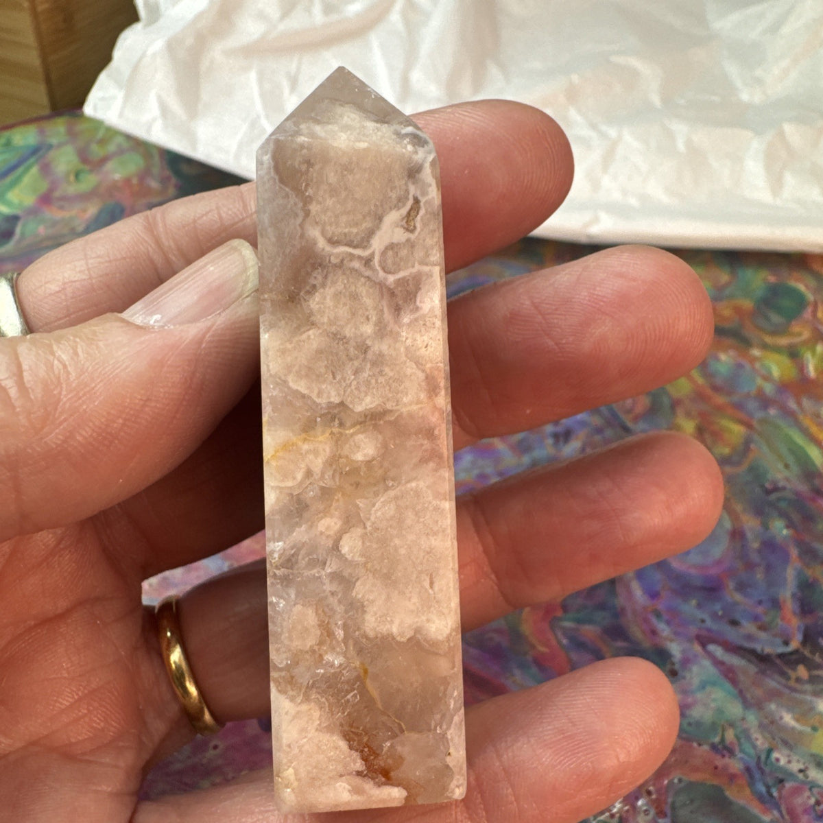 66 gram Flower Agate Crystal Tower