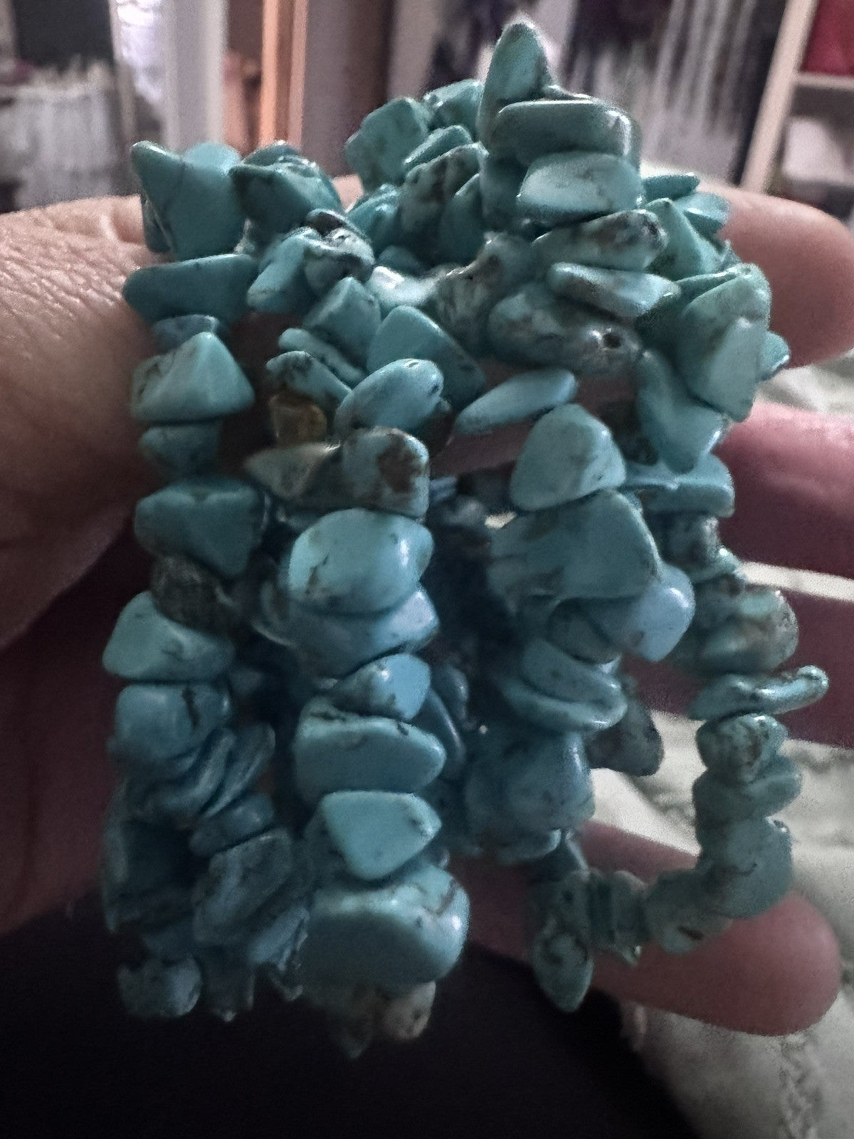 Blue Turquoise Chip Bracelet