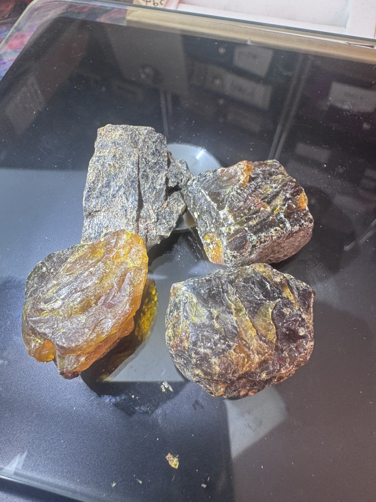 Black Amber 25 grams 4 peices Rough lot