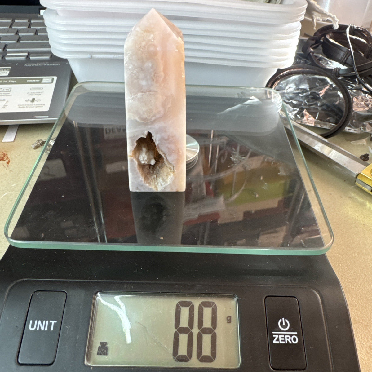 88 gram Flower Agate Crystal Tower