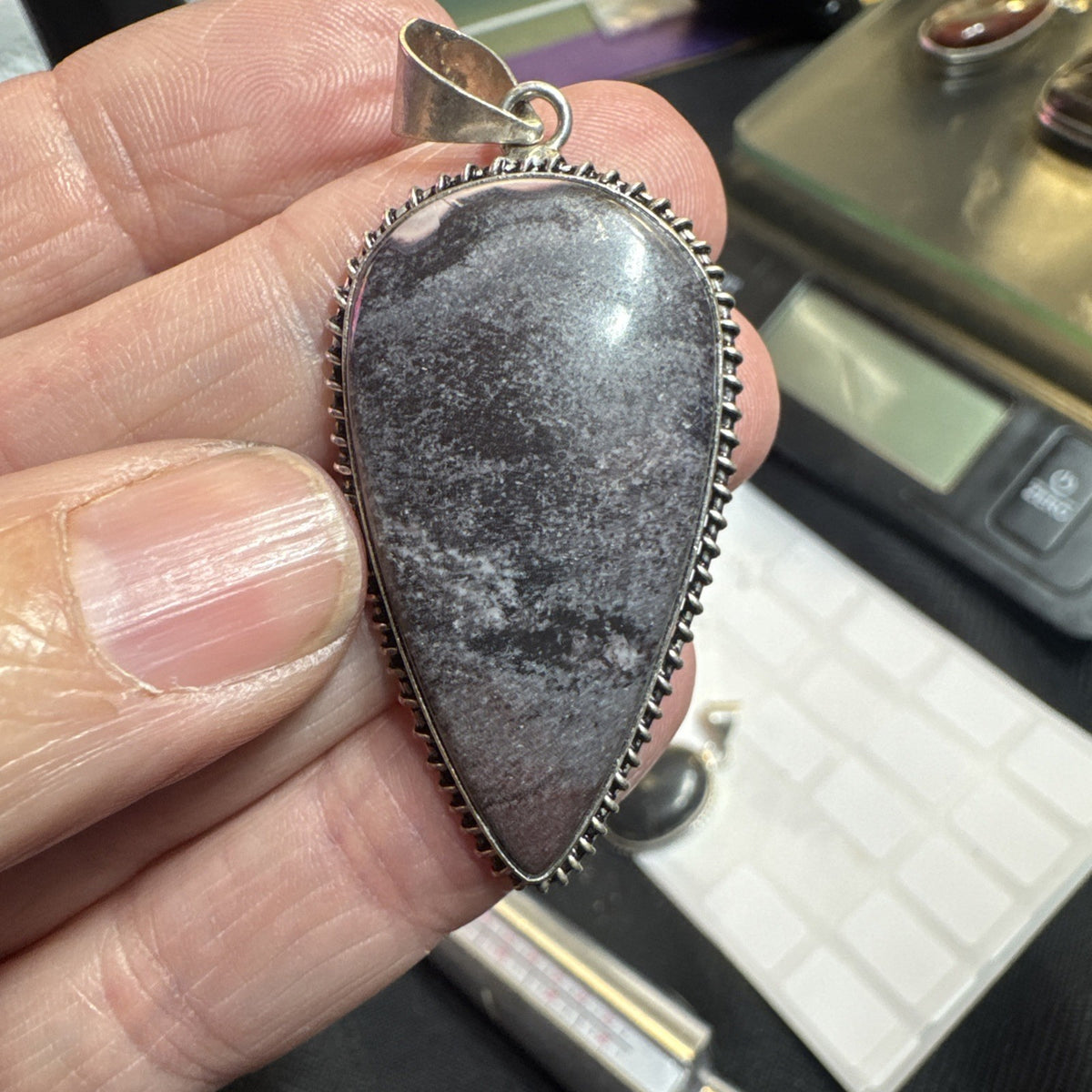 Gemstone Pendant Lot 103 Grams 925 Silver Plated stamped