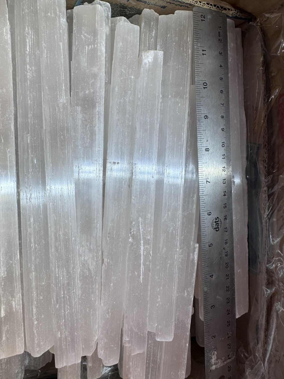 9.5 Sealed Box of Selenite Rods 25cm Large
