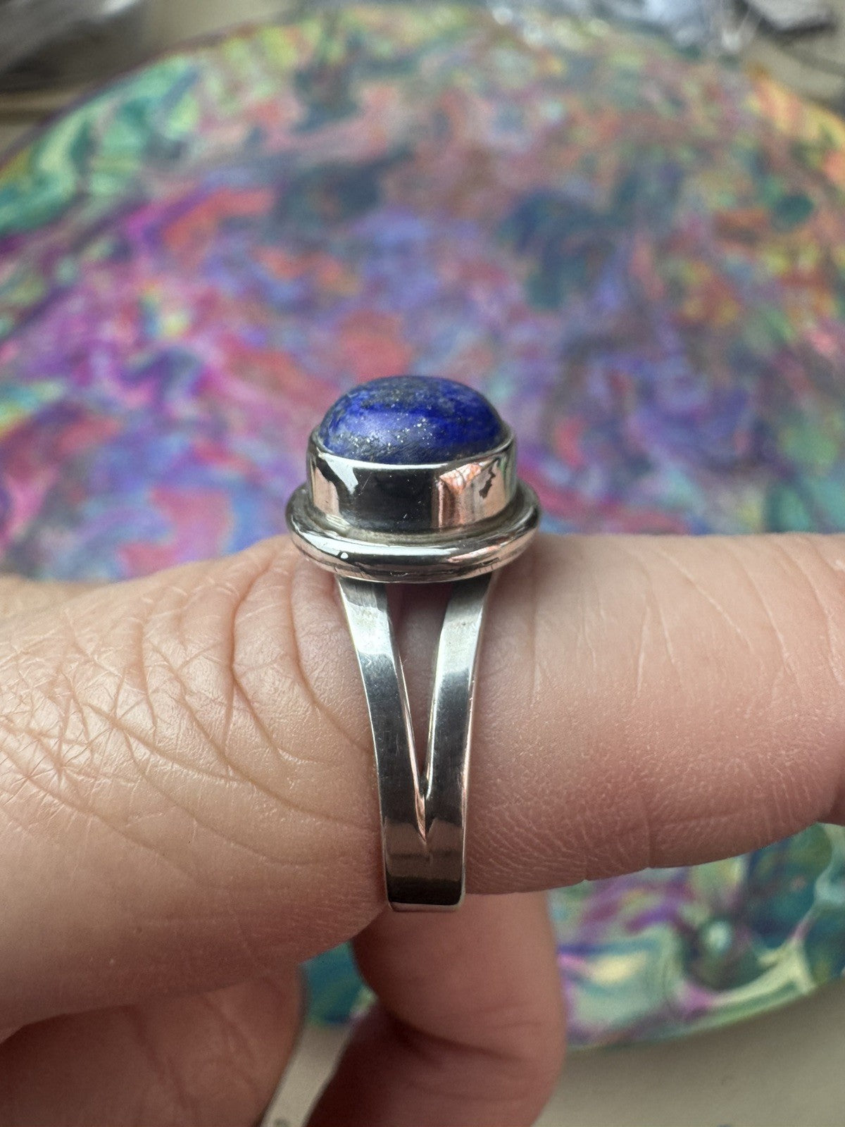 Lapis Lazuli  925 Sterling Silver Ring Size Q.5 8.5