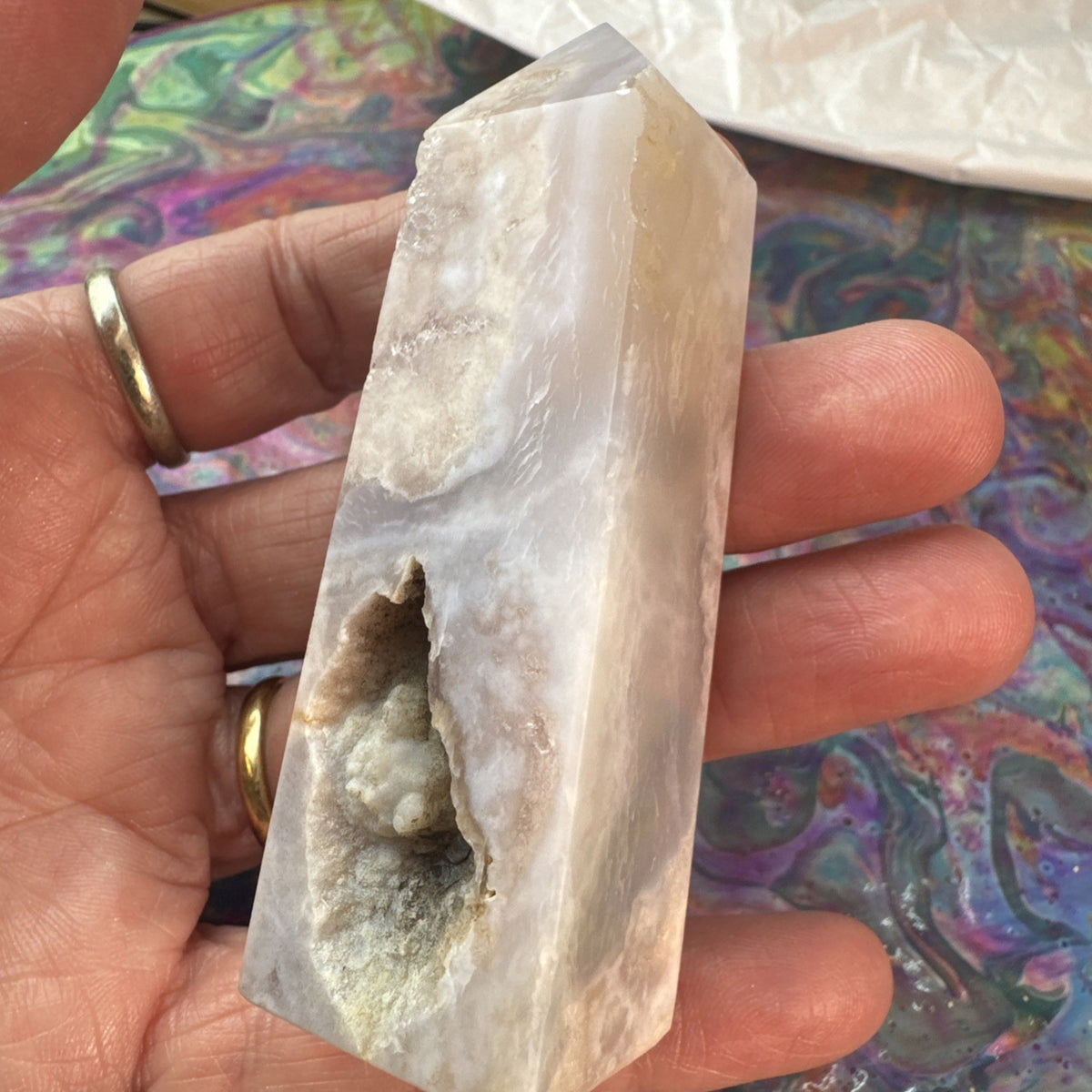 88 gram Flower Agate Crystal Tower