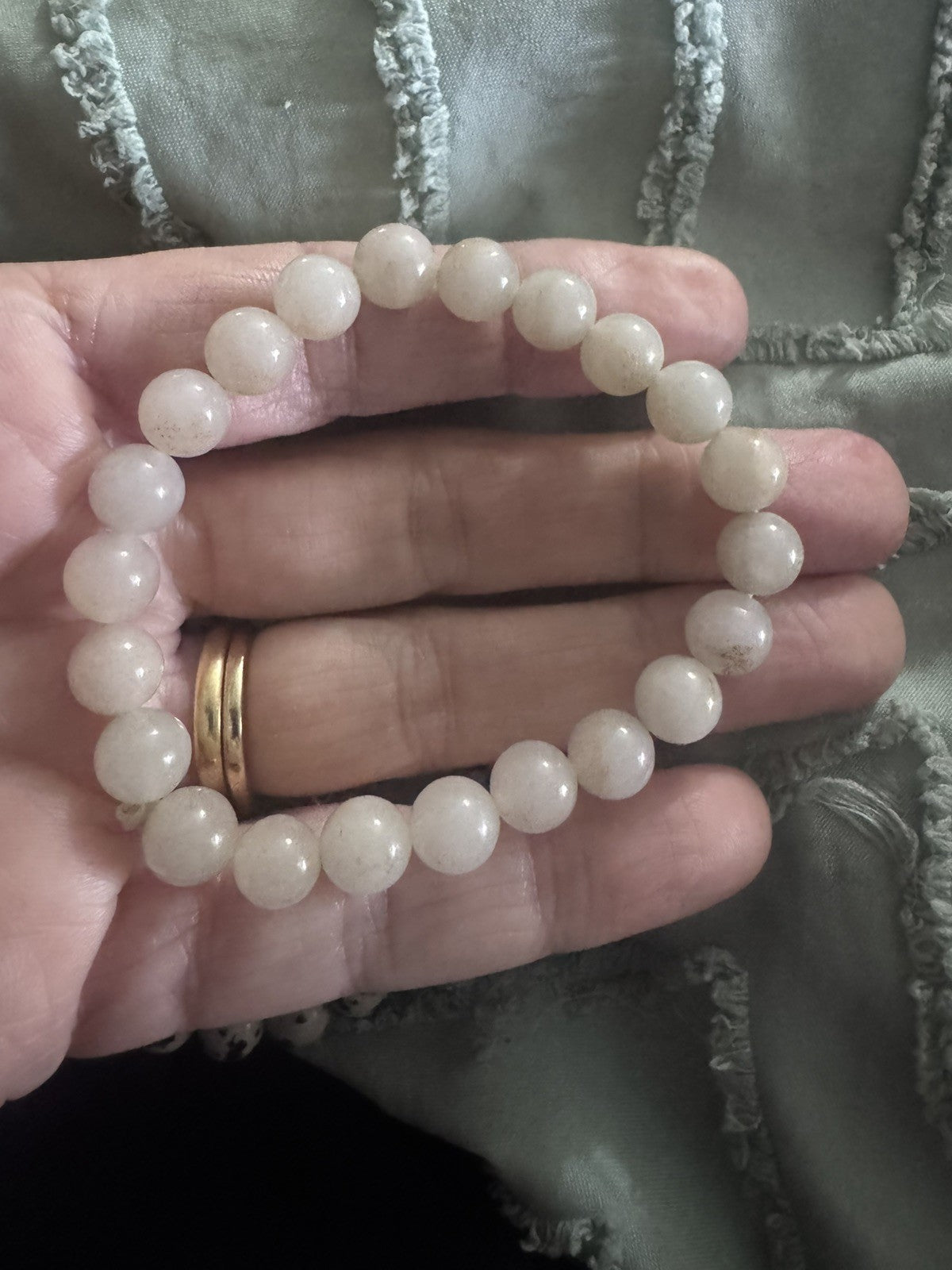 8mm White Jade Bracelet