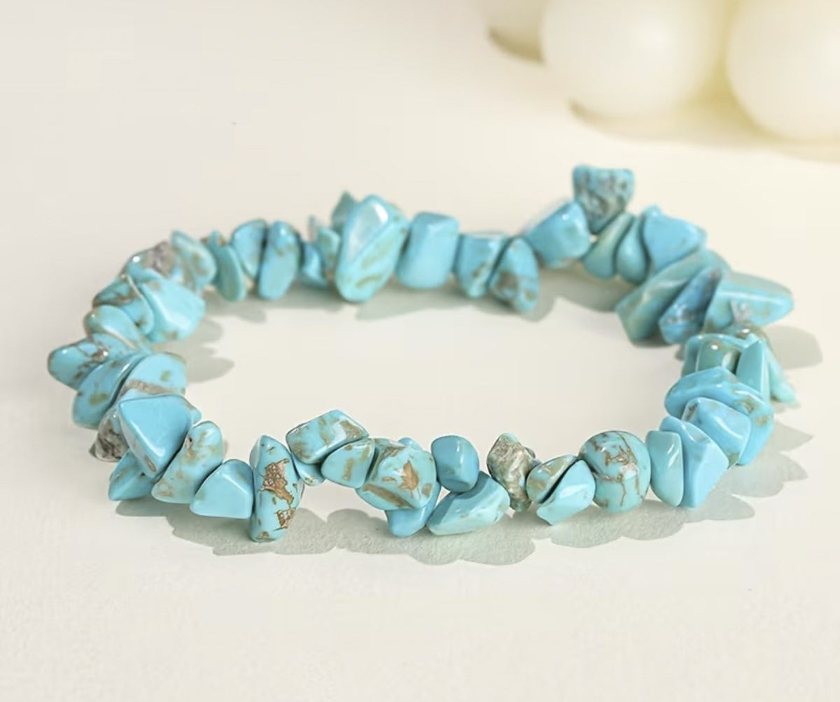 Blue Turquoise Chip Bracelet