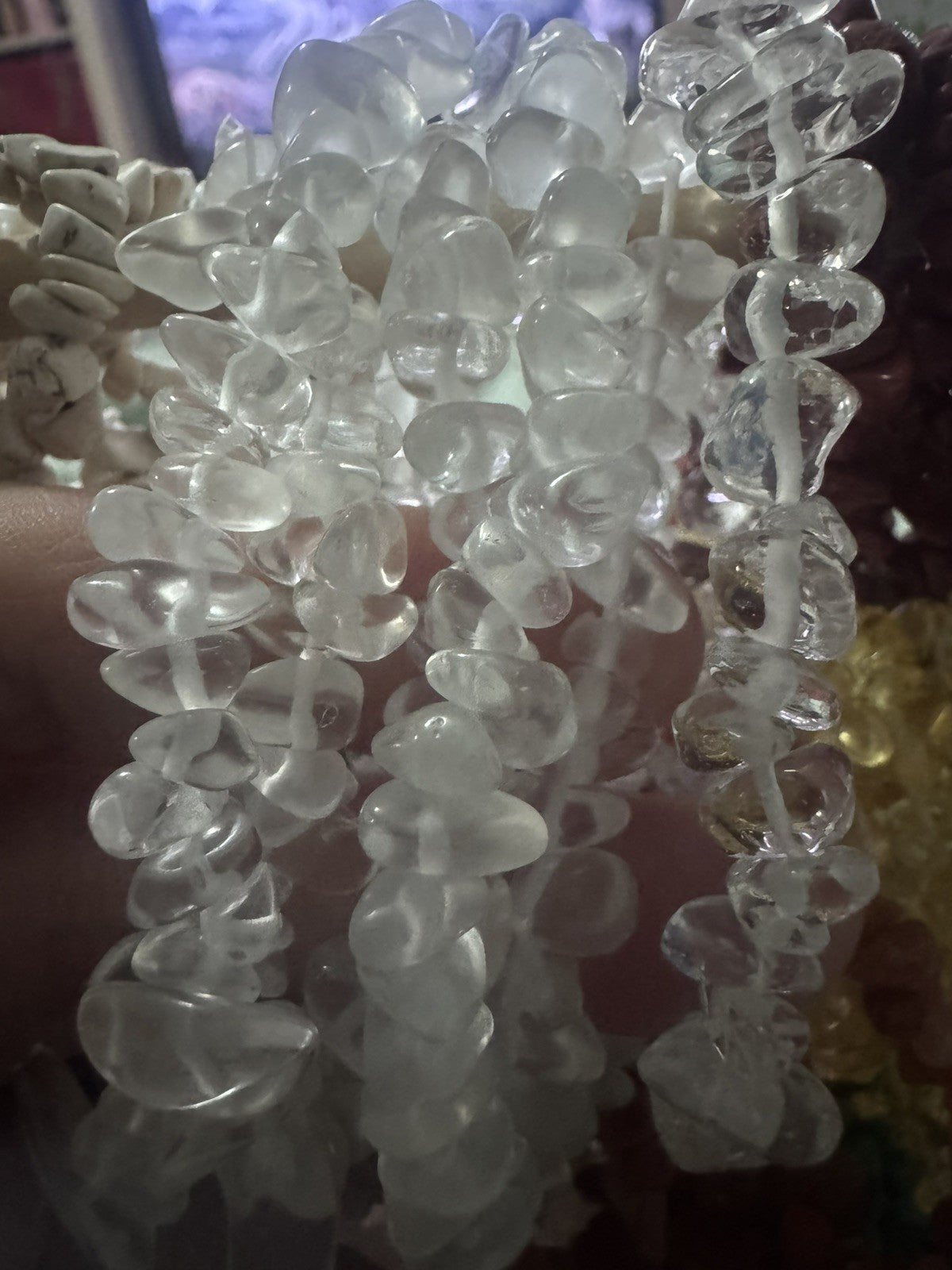 Clear Quartz Chips Stretch Healing Power Bracelet Clarity Gemstone Crystal Bead