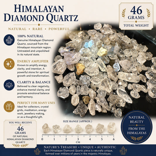 Crystal Mixed Bag wholesale resell lot  natural Himalayan diamond quartz 46 gms