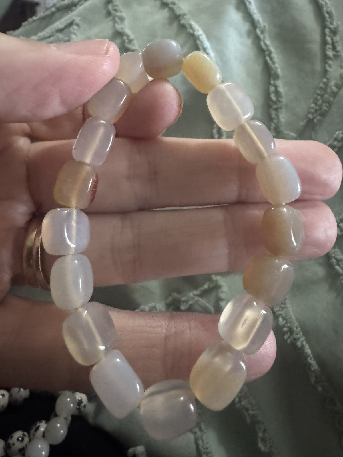 Agate Square Bead Bracelet