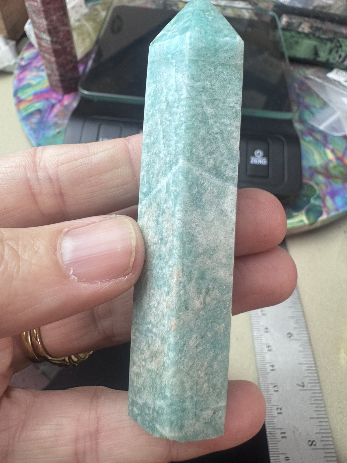 Natural Amazonite Tower – 72g  Natural Polished Stone reiki meditation