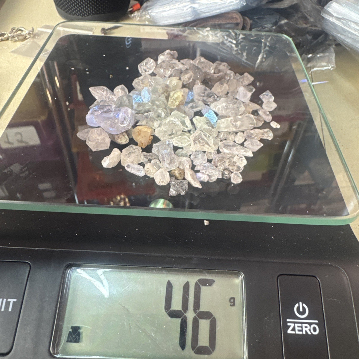 Crystal Mixed Bag wholesale resell lot  natural Himalayan diamond quartz 46 gms