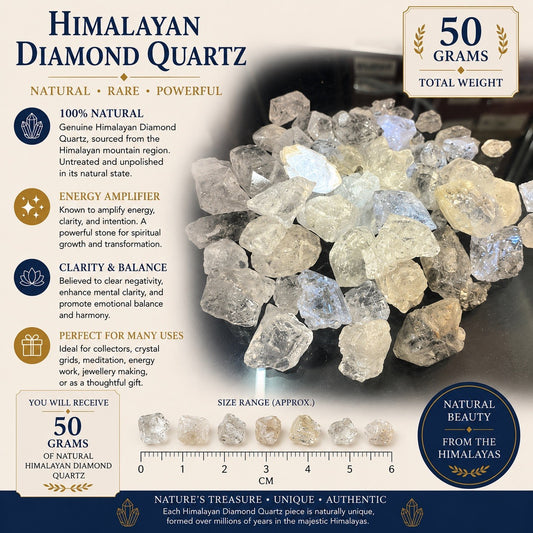 Crystal Mixed Bag wholesale resell lot  natural Himalayan diamond quartz 50gms