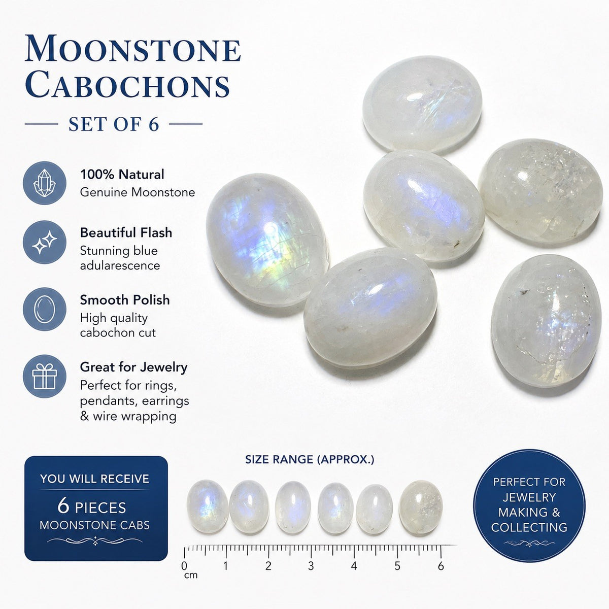Crystal Mixed Bag wholesale resell lot cabachons moonstone
