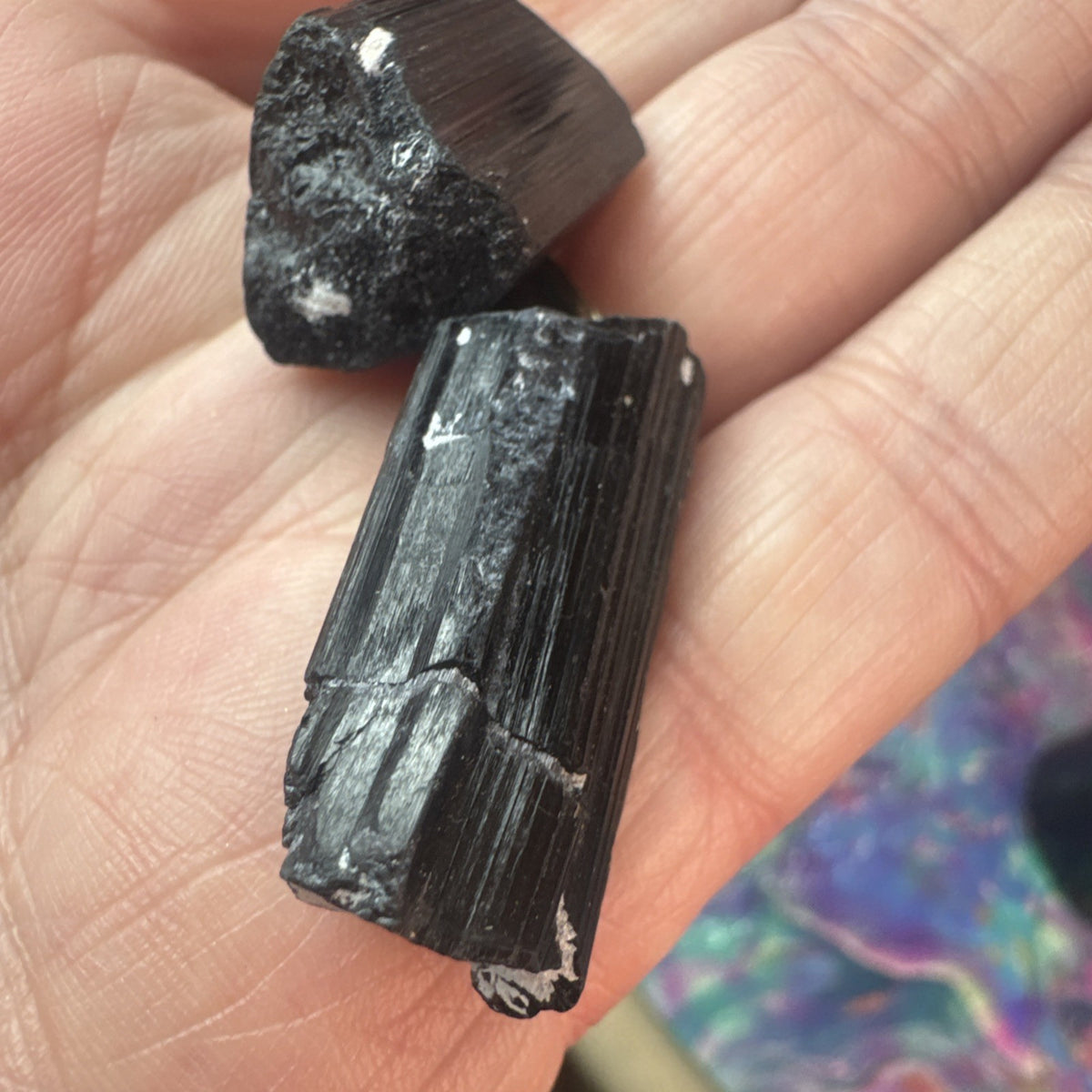 25g Natural Black Tourmaline Rough Lot – 3 Pieces A Grade