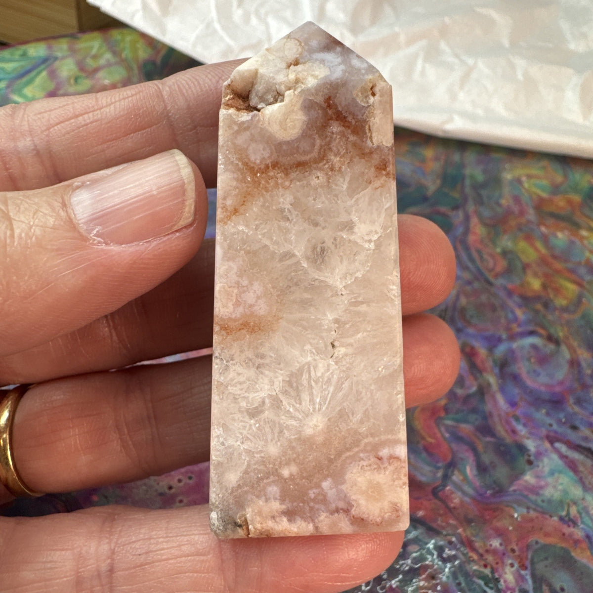 57 gram Flower Agate Crystal Tower