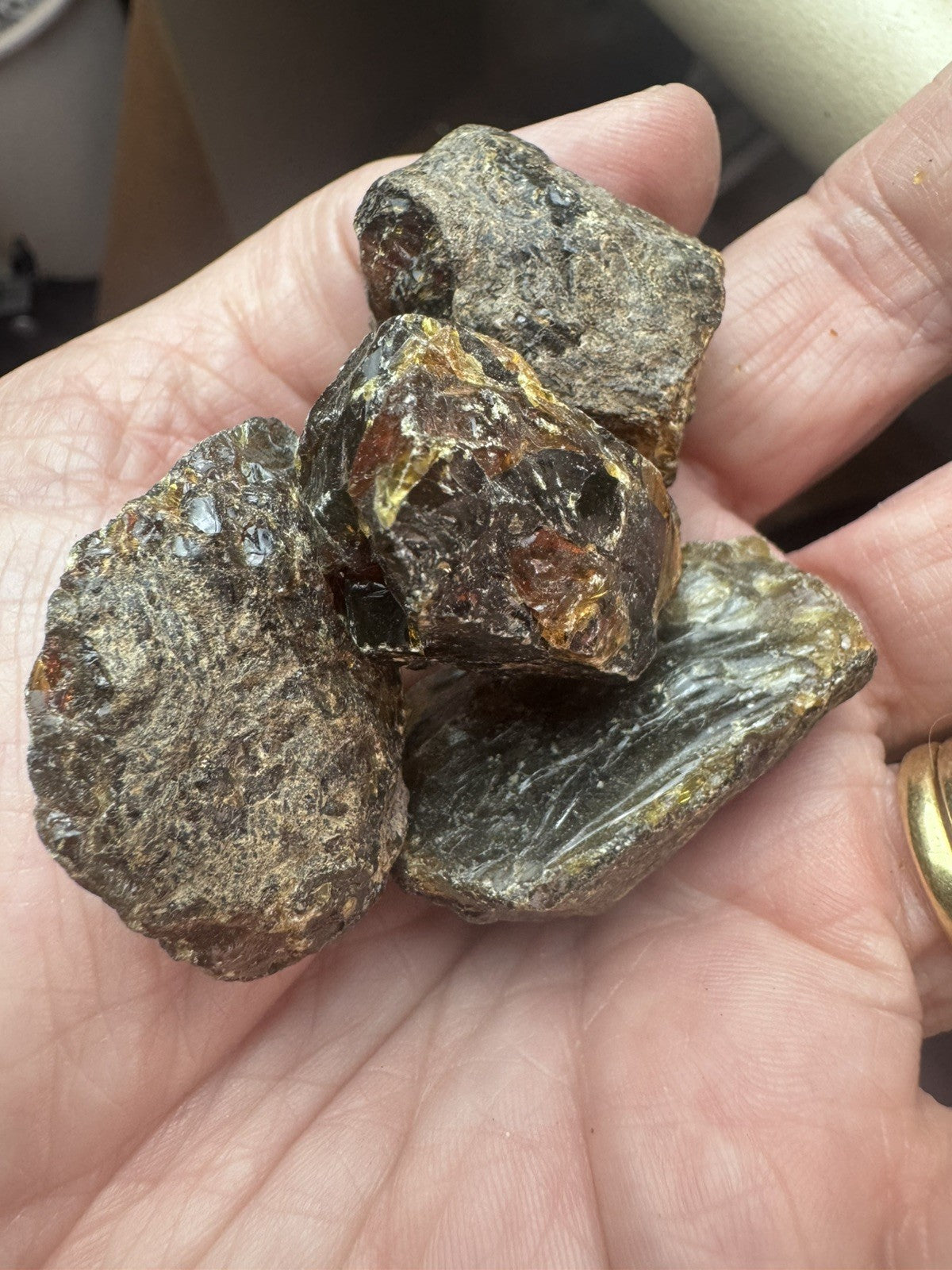 Black Amber  29 Grams  4 peices Rough lot