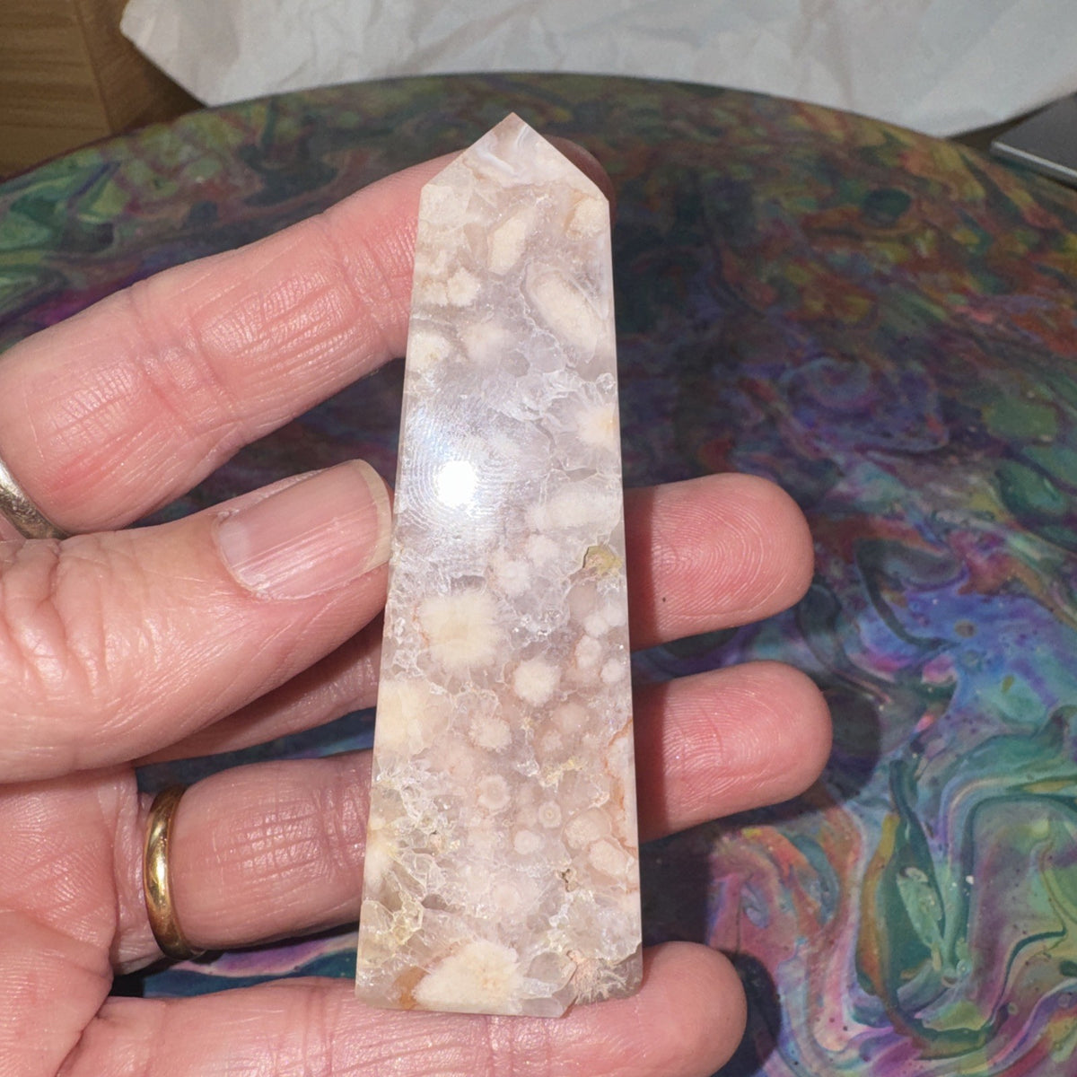 67 gram Flower Agate Crystal Tower