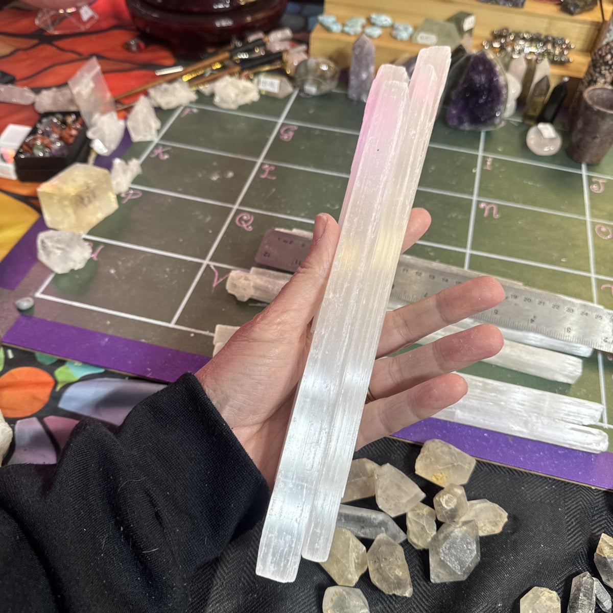 1kg  Selenite  Satin Rods Spar Beam Wand Pieces Crystal Healing Natural Stone