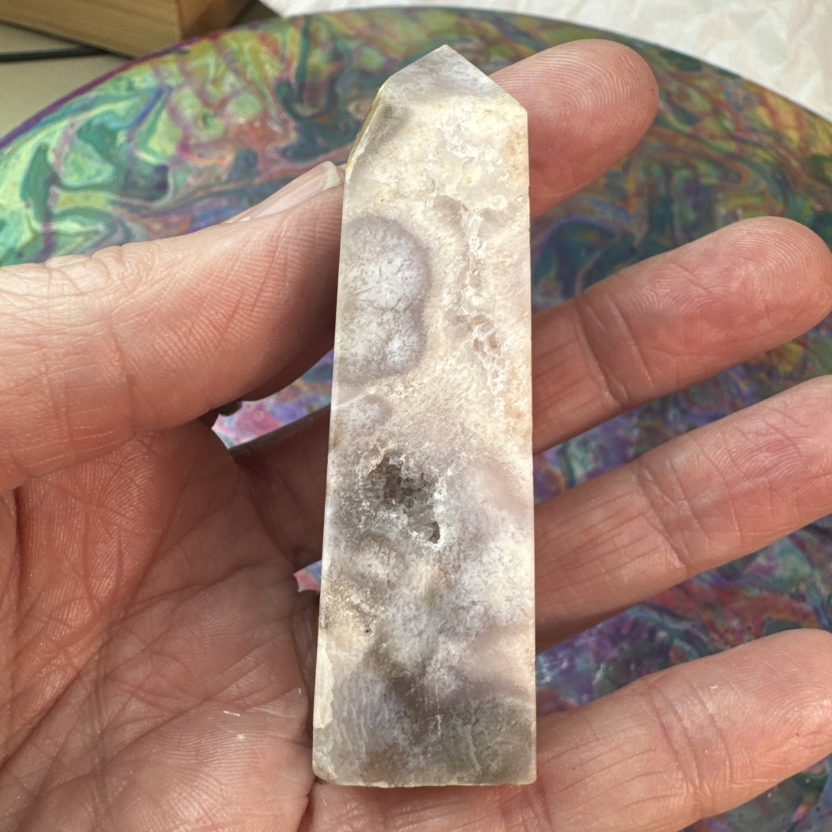 75 Gram  Flower Agate Crystal Tower